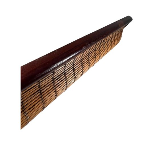 Vtg Sicura Wood Wicker Rectangular Picture Frame 5x7 photo easel Boho Rustic - Picture 11 of 16